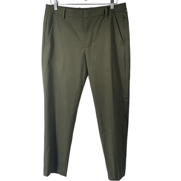 Kit and Ace trouser pants wool silk blend olive green career athletic sz 32